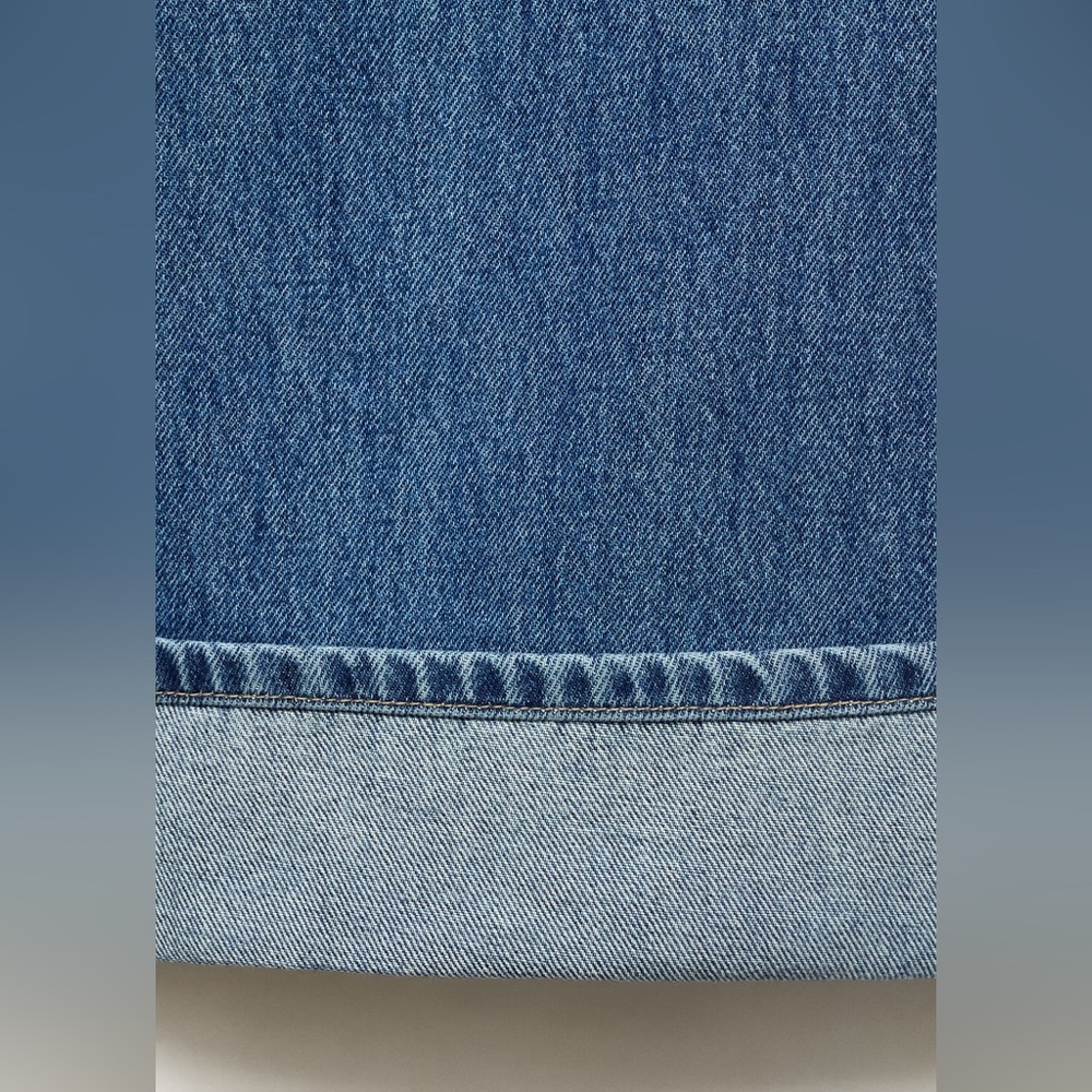 Mango High Waisted Wide Leg Jeans Size 2 | 100% Cotton Button Fly Zipper - Picture 4 of 16